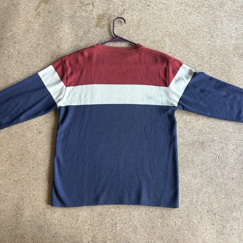 Vintage 70's Levi's Sweater Patriotic Striped Mens Size: Medium Colorblock